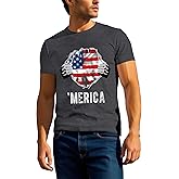 CQF American Flag Shirts for Men USA 4th of July T-Shirt Memorial Day Patriotic Tee Tops