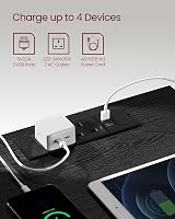 VASAGLE Kailyn Bedside Tables with Power Strip Ebony Black LET831B57 view 3