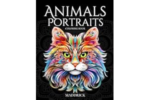 Animals Portraits coloring book: Complex patterns, mandala style and flowers for colorists of all skill levels (Tranquil Worlds: A Nature and Animal Coloring Book Collection for Adults)