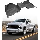 for Chevy Silverado & GMC Sierra 1500/2500HD/3500HD 2019-2025 2026 Crew Cab (with 40-20-40 Bench Seat) Floor Mats Carpet Liner All Weather TPE Mats for Chevrolet Silverado 2020 2021 2022 2023 2024