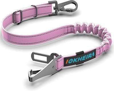 IOKHEIRA Dog Seat Belt Car Harness ISOFIX LATCH Safety Orange
