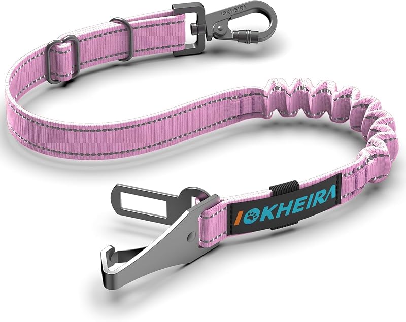 IOKHEIRA Dog Seat Belt Car Harness ISOFIX LATCH Safety Orange