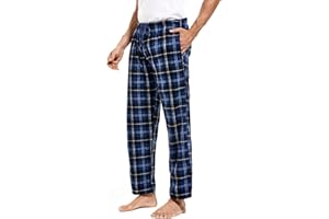 DG Hill 1Pack or 3Pack Mens PJ Pajama Pants Bottoms Fleece Lounge Pants Sleepwear Plaid PJs with Pockets Microfleece