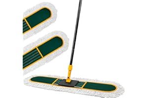 KALTELL 36” Commercial Duster Mops, Extra Large Floor Duster with 2 Replacement Pads, 60” Long Handle Heavy Duty Industrial Wet&Dry Flat Mop for Hardwood Floors, Marble, Laminate, Tile, Concrete, Garage