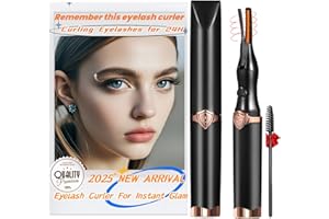 ACAVADO Heated Eyelash Curler - Fast Heat up in 8s - 3 Heat Modes with USB Rechargeable - Electric Eyelash Curler - Natural Curling 24 Hours Long Lasting - Anti-Burn Eyelid, Brown Black