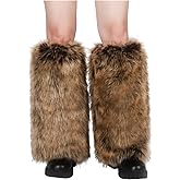 LA CARRIE Women Faux Fur Leg Warmers Long Furry Leg Foot Cuffs Girls Winter Boot Socks