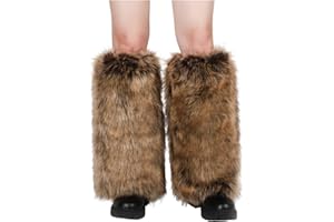 LA CARRIE Women Faux Fur Leg Warmers Long Furry Leg Foot Cuffs Girls Winter Boot Socks