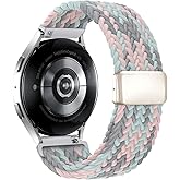 3 Pack Braided Bands Compatible with Samsung Galaxy Watch 7 6 4 5 FE Band 44mm 40mm/Galaxy Watch 6 4 Classic 42mm 46mm 43mm 47mm/Watch 5 Pro Band 45mm/Active 2, 20mm Stretchy Nylon Sport Band