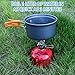 lovehope Camping Cookware Mess Kit, camp stove, Backpacking Gear & Hiking Outdoors Bag Cooking Equipment. Camping Cookset | Compact, Lightweight,& Durable Pot Pan Bowls.(Orange 11 PCS)