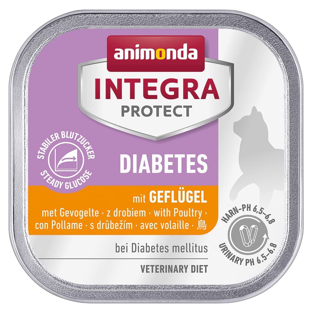 animonda Integra Protect Diabetes cat, diet cat food, wet food for diabetes mellitus, with poultry, 16 x 100g