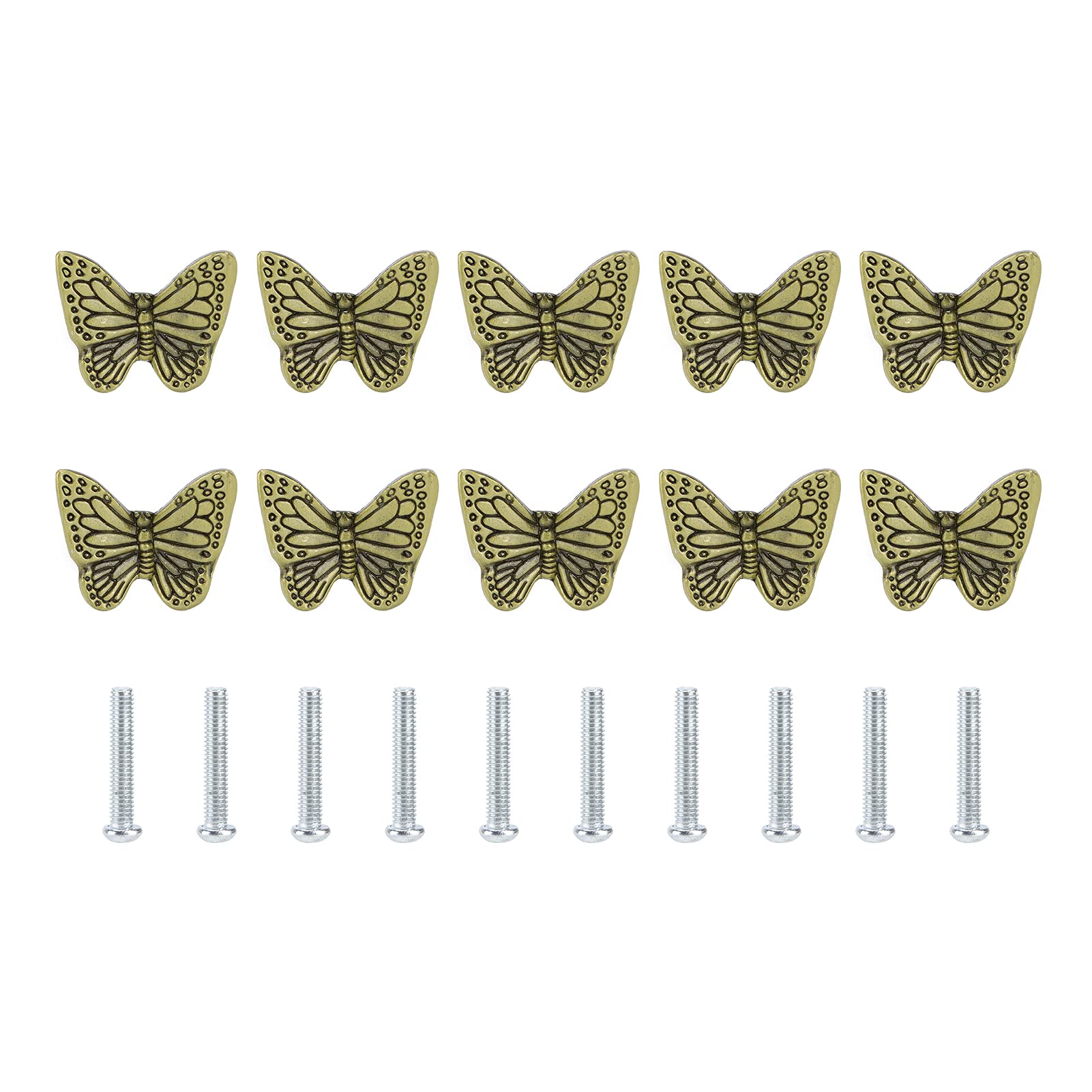 10Pcs Butterfly Dresser Knobs, Vintage Butterfly Drawer Pulls Antique Drawer Knob Pull Handle Cupboard Door Knobs for Cabinet Closet(#1)
