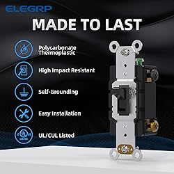 ELEGRP 4 Way Toggle Light Switch, 15
