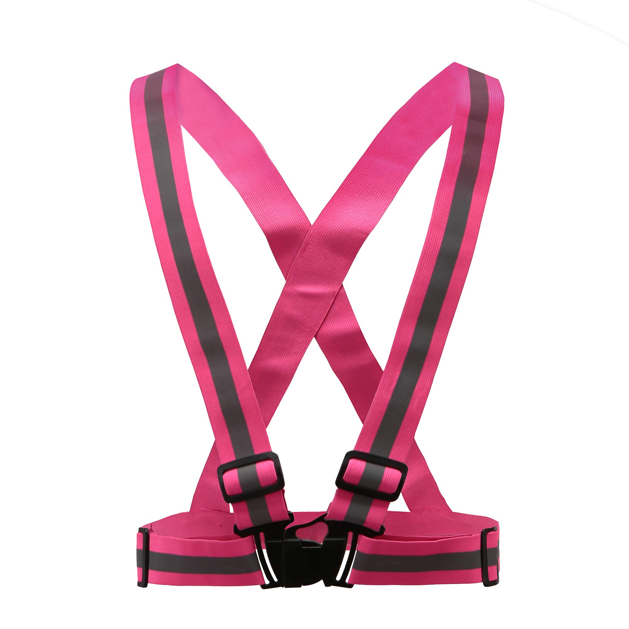 Multiple colors optional High Visibility hi vis Reflective running safety Vest (pink)