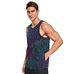 JHKKU Men's Tank Tops Boho Gradient Mandala