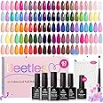 Beetles 63 PCS Gel Nail Polish Set - 55 Colors Gel Polish Kit with 5 Bottles of Base and Glossy Matte Top Coat Soak off Nail Polish Set Pink Green Blue Red Collection Gifts for Women&Girls