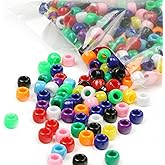 Melius 1000Pcs Pony Beads Bulk, 9mm Acrylic Colorful Pony Beads for Bracelets, Hair Braids, Jewelry Making (Solid Colors)