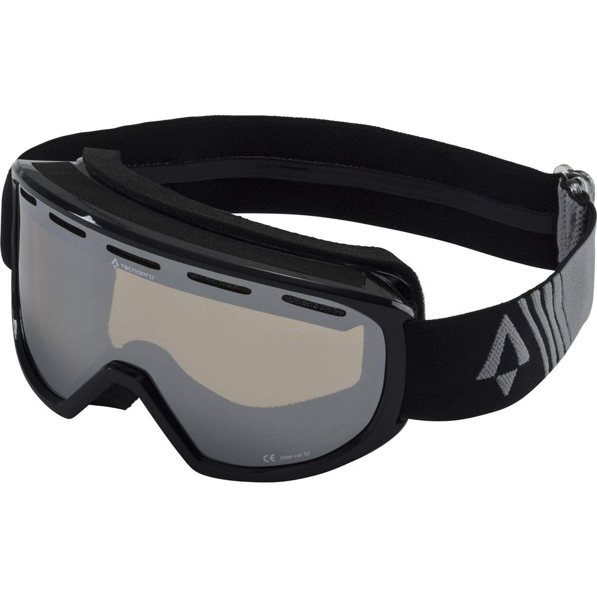 Tecnopro Men Ski goggles Pulse 2.0 Plus Ski Goggles - Black/Grey Dark, 1size
