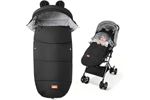 Bemece Warm Bunting Bag, Universal Winter Stroller Cover with Zip, Windproof Stroller footmuff for Baby Buggies Pushchair, Machine Washable