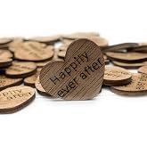 Rustic Wood Heart Confetti For Weddings - Engraved Zambia
