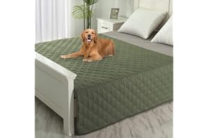 SPXTEX Dog Bed Cover Washable Pee Pads Dog Blankets for Puppy Large Dog Cat,Sofa Reversible Changing Pad Reusable 1 Piece（82"x102",Amy Green）