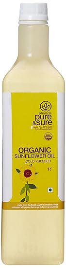 Pure & Sure Organic Sun Flower Oil, 1L