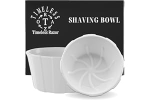 TIMELESS RAZOR White Shaving Bowl w/Ridges - Mixes Mens Shaving Cream & Shaving Soap - Durable & Holds Heat Longer - Whip a Quick, Rich & Thick Lather - USA Made