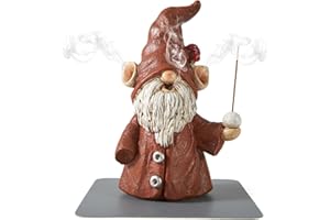 CACUKAP Incense Holder for Sticks, Cute Gnome Statue Incense Cone Burner Ornaments, Adorable Gnome Home Decoration, Unique Gnome Stocking Stuffers for Women Men