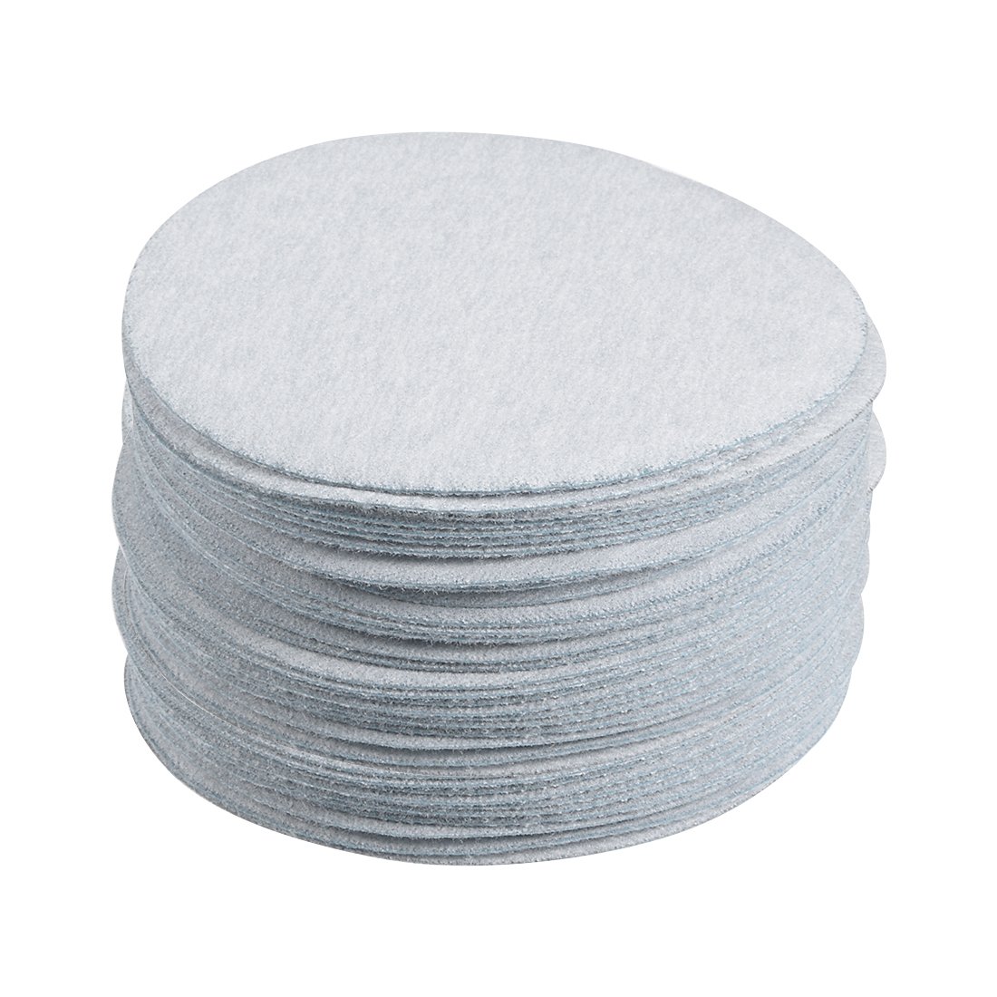 Sourcingmap 50 Pcs 3-Inch Aluminum Oxide White Dry Hook and Loop Sanding Discs Flocking Sandpaper 400 Grits