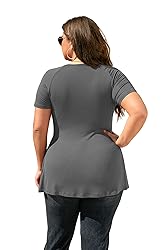 TIANZHU Plus Size Tops for Women Peplum Tunic Top