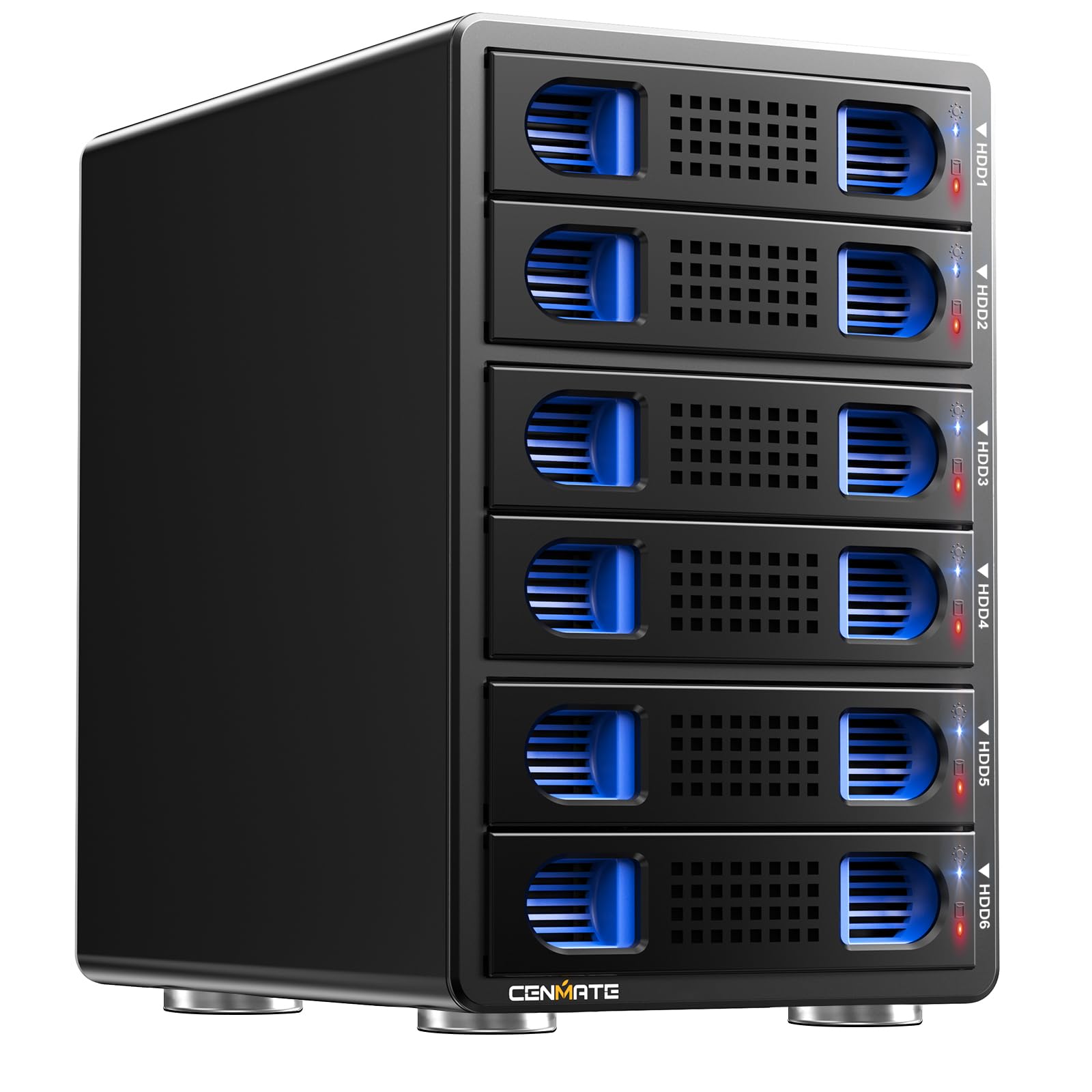 Photo 1 of CENMATE Aluminum 6 Bay Hard Drive Enclosure with Cooling Fan for 2.5“/3.5" SATA HDD/SSD with USB A/C 3.0, Support Hot Swappable, Tool-Free HDD Enclosure, DAS(NO RAID/NAS)