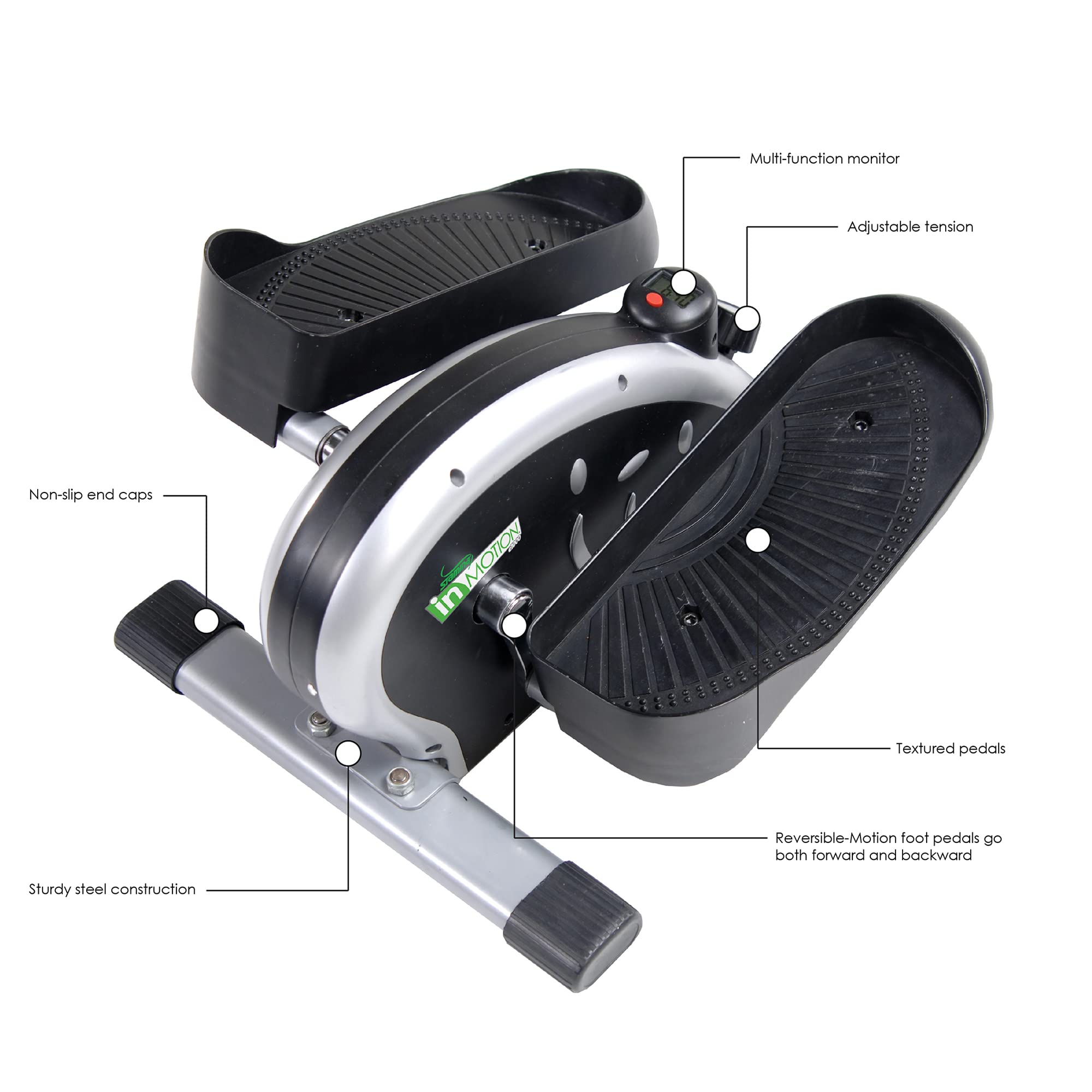 Stamina Inmotion Compact Strider Foot Exercise Machine - Under Desk Elliptical - Standing or Seated Elliptical Fitness Equipment