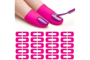 VARMDUKKE 40pcs Nail Polish Protector for Fingers, U Shape Latex Nail Polish Barrier, Peel Off Skin Cuticle Protector, Pink Nail Guard Tape for Nail Stickers, Painting, Manicure (4 Sheets)