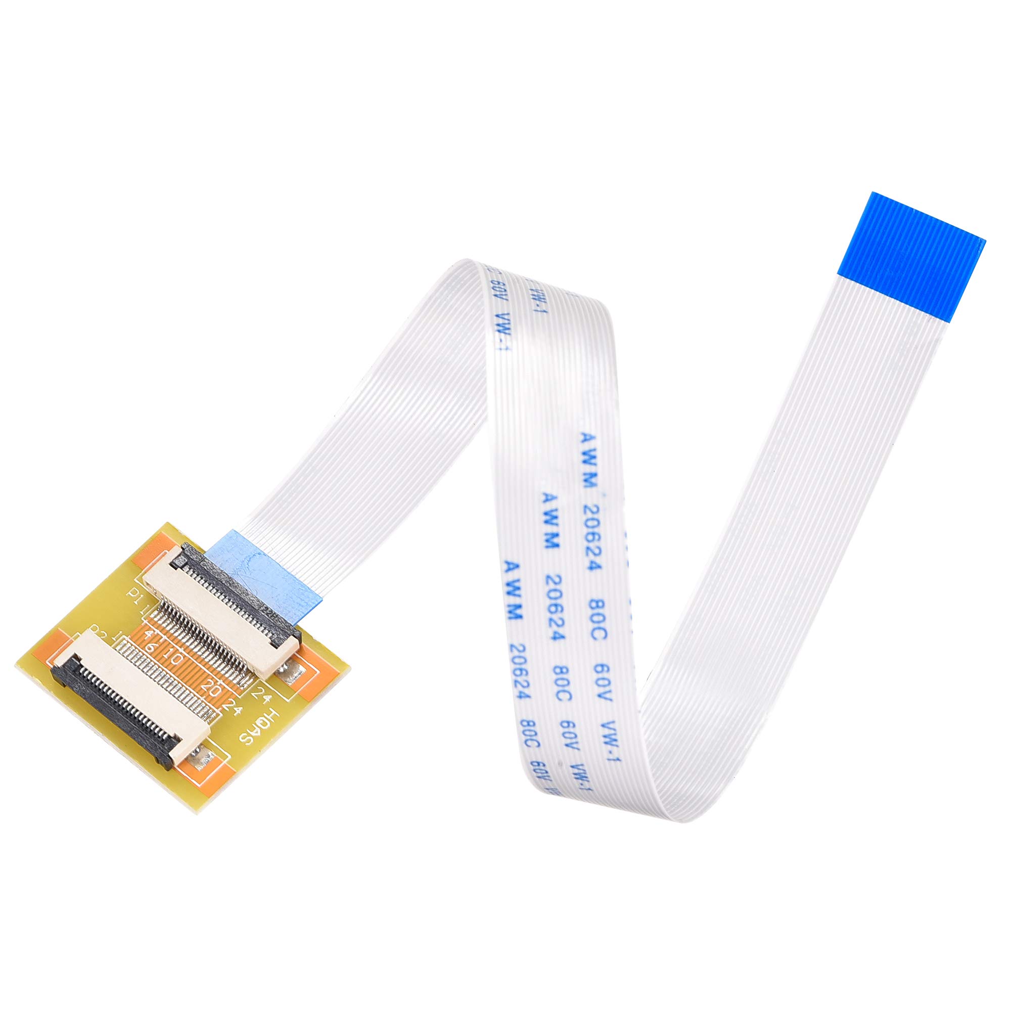 sourcing map Flexible Flat Cable (A Type) and Flip Up to Mount Extend Adapter Kit, 22 Pin 0.5mm Pitch 200mm FFC for LCD TV Car Audio DVD Player Laptop