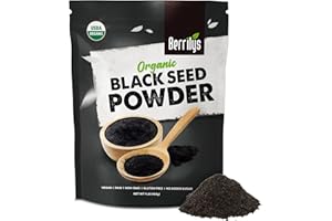 Berrilys Organic Black Seed Powder | Premium Black Cumin Powder, Pure and Natural, Perfect for Smoothies, Baking, and Cooking, High in Antioxidants and Nutrients, Non-GMO, Gluten-Free, Vegan | 16 oz