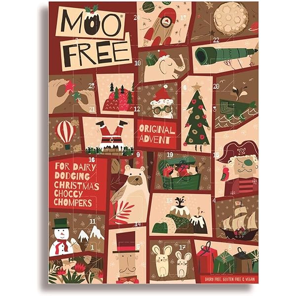 Amazon.com: Moo Free White & Milk Chocolate Alternative Advent Calendars 2.47 oz + 2.47 oz