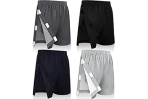 Twistover Tear Away Shorts for Men with Pockets Post Surgery Recovery Side Snap Shorts with Pockets for Men Women