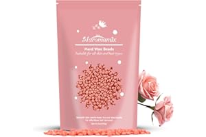 MAROMAMIX Hard Wax Beads for Hair Removal, 450g Rose Hard Wax Beans for Sensitive Skin, Natural Gentle Wax Beads for Full Body, Face Brazilian Bikini Legs Arms Underarms, Easy Hair Removal for Women Men at Home
