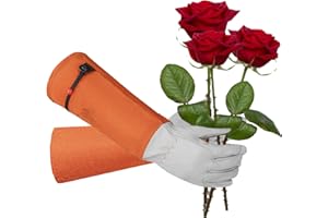 KLDOLLAR Long Gardening Gloves for Women Leather Thorn Proof Garden Gloves for Yard & Outdoor Work, Breathable Work Gloves Garden Gifts (Small)
