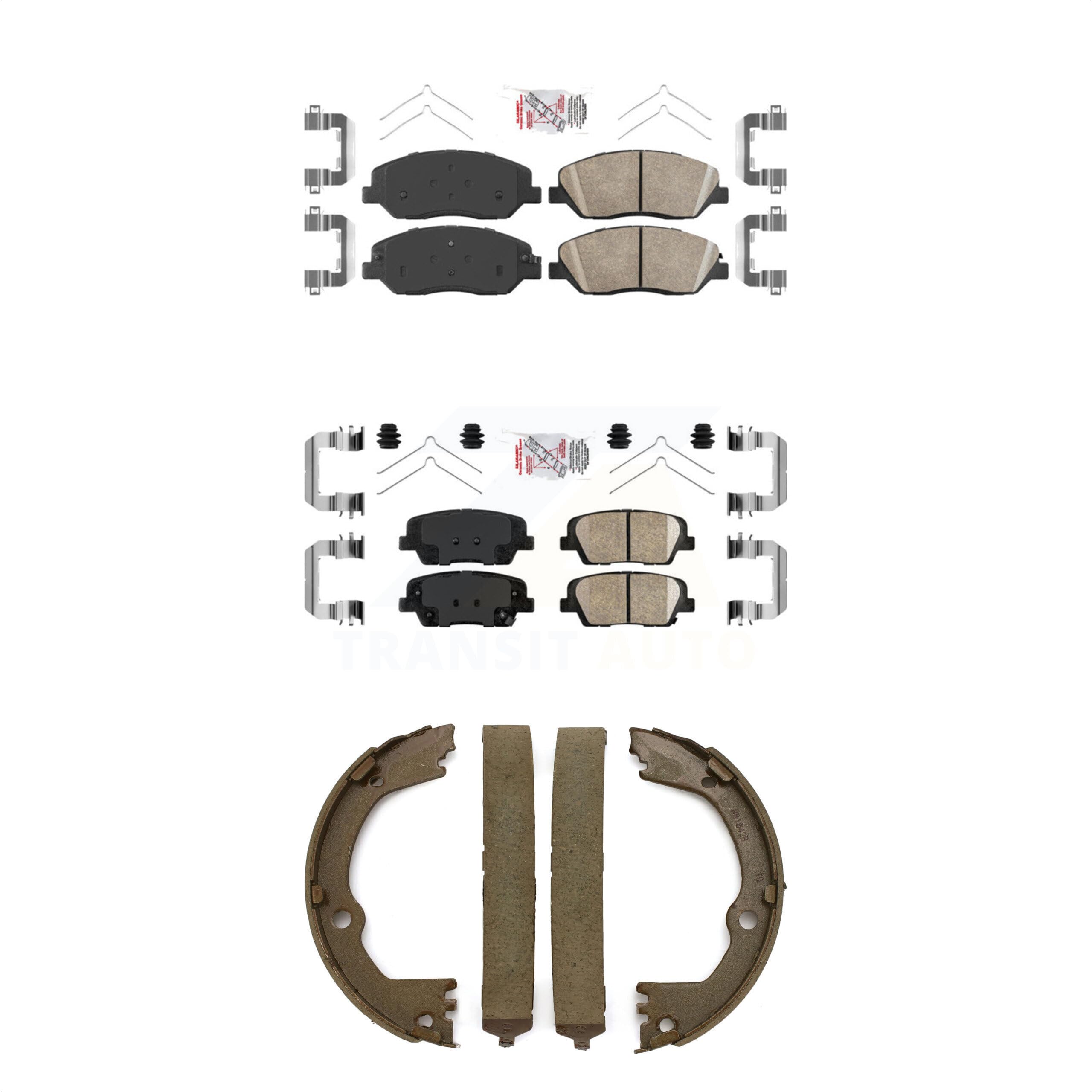 Transit Auto Front Rear Ceramic Disc Brake Pads Kit