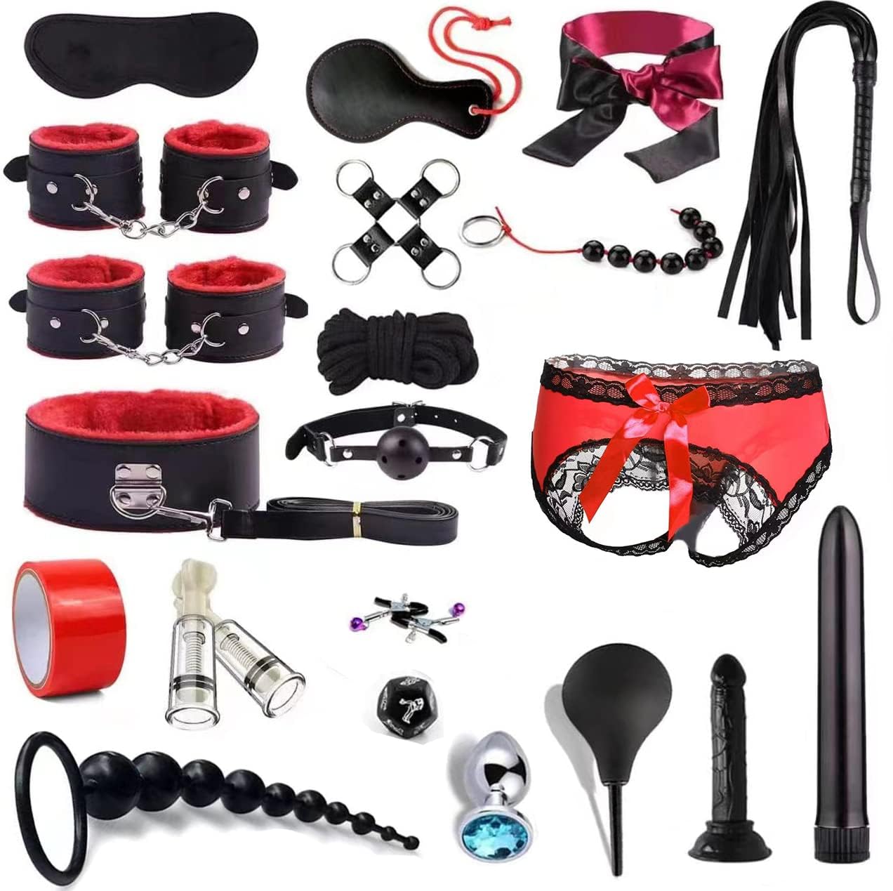 LEQC BDSM Toys Kit, Bondage Restraints and Gag Set for Couples, Sex ...