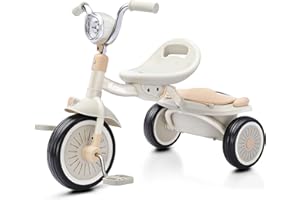 UBRAVOO Baby Tricycle, Foldable Toddler Trike with Pedals, Cool Lights, Durable Wheels and Comfortable Seat, Baby First Walke