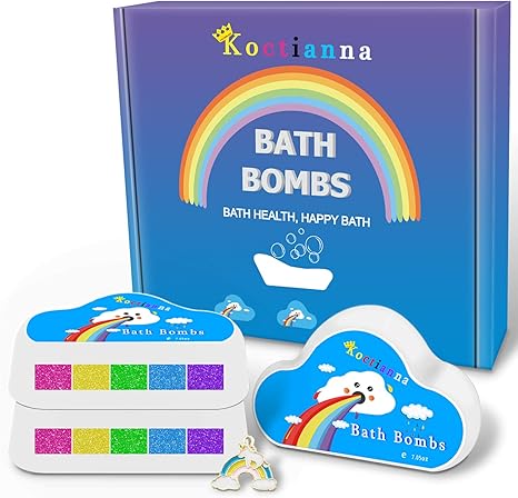 Amazon Com Rainbow Bath Bombs Gift Set For Women Handmade