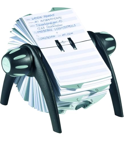 Amazon.com : Rolodex Rotary Business Card File 400-Card Capacity Black :  Index Card Holder Round : Office Products