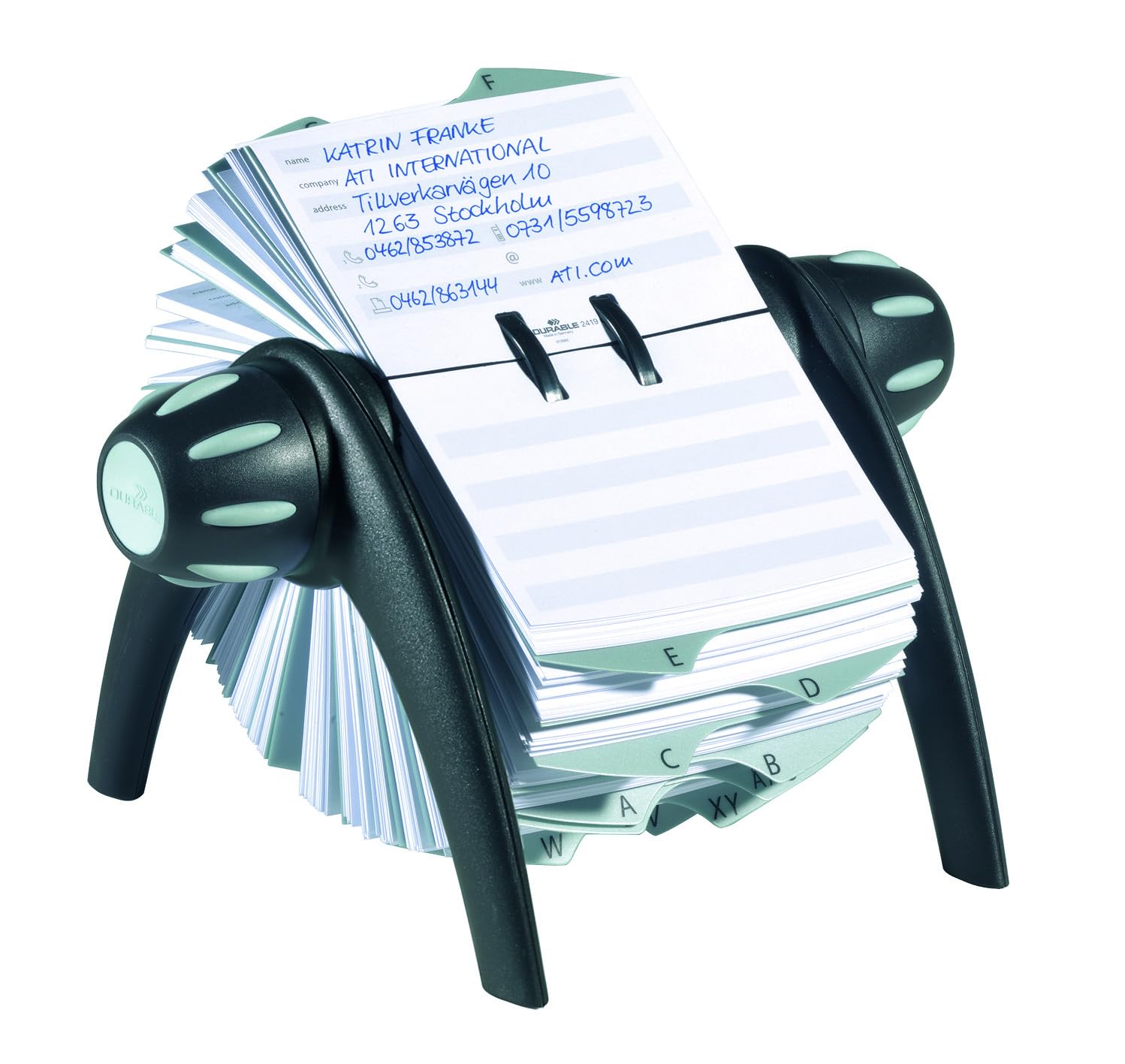 Durable TelIndex Rotary Address Card Holder | Includes 500 Pockets | Includes A-Z Index | Made from Plastic