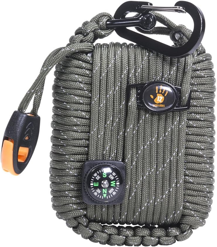 12 Survivors Paracord Survival Kit
