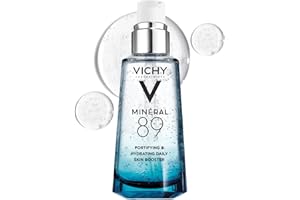 Vichy Mineral 89 Booster, Pure Hyaluronic Acid Serum for Face with Volcanic Mineral Water for Skin Barrier Repair, Plumps & Hydrates, Lightweight Moisturizing Gel, Oil-Free, Non-Sticky