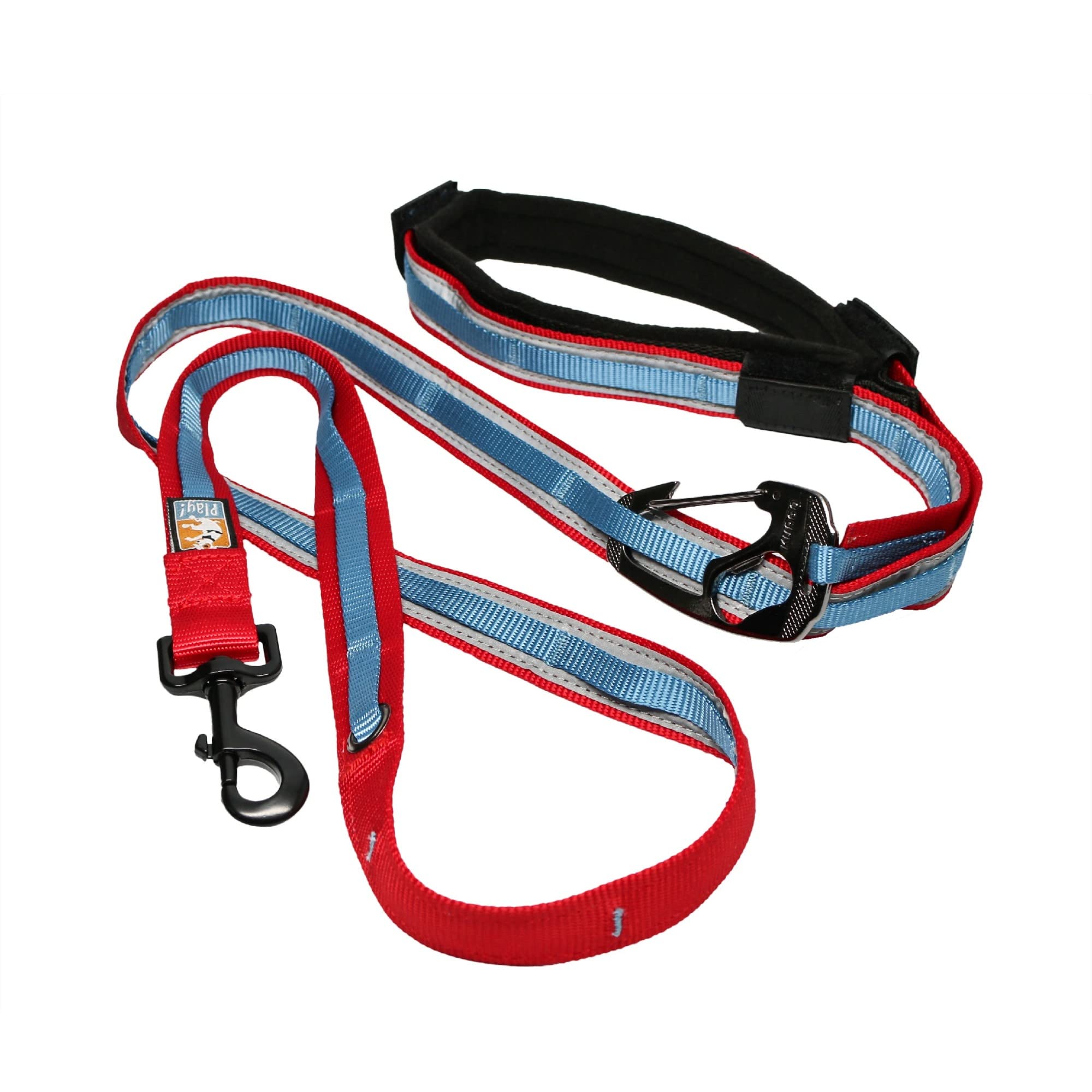 Kurgo 6-in-1 Quantum Dog Leash, Hands Free Dog Lead, Adjustable Waist Belt, Barn Red/Blue โ image 1
