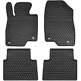 Megiteller Car Floor Mats Custom Fit for Mazda 3 2014 2015 2016 2017 2018 Odorless Washable Heavy Duty Rubber (All Weather) Floor Liners Front and Rear Set Black