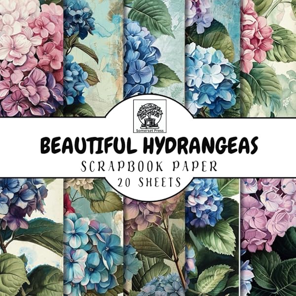 Hydrangea Scrapbook Paper: Hortensia Pattern Scrapbooking