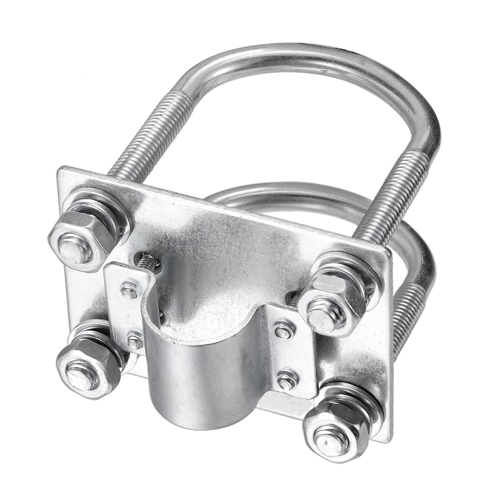 Bingfu Antenna Mast Clamp Bracket with U-Bolts Anti-Rust Clamp Panel Pipe Mounting Hardware for Outdoor LoRa/Helium Miner/WiFi / 4G LTE Aerial/Ham Radio/TV Antenna